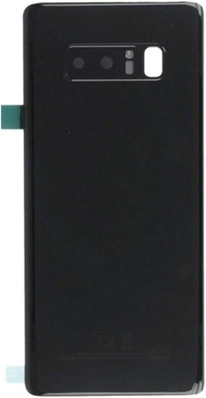 zNLIgHT Internal Phone Parts | Back Glass Housing Cover Battery Door with Camera Lens for Samsung Galaxy Note 8 - Black