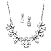 Mariell Multi-Shaped Pear and Marquise Cubic Zirconia Necklace Earring Wedding Jewelry Set for Brides