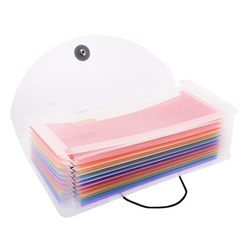Expanding Portable Hand-Held Accordion File Folder File Organizer Wallet for Cards Coupons Receipt Tax Item or Changes, 10.32X5.31 inches, 13 Pockets - Thumbnail 4