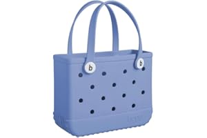 BOGG BAG Bitty Waterproof Washable Tip Proof Durable Open Tote Bag for the Beach Boat Pool Sports 11x8.5x4.5 - Lightweight Cute Tote Bag - Durable Rubber Bags For Women - Periwinkle