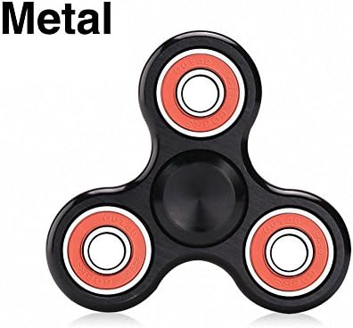 Fidget Spinner Toy more than 3 Minutes 30 seconds Spinning Time Super Silence CNC Metal Built Spinner for Adults Kids EDC Focus Anxiety Stress Relief Toy (Black)