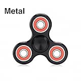 Fidget Spinner Toy more than 3 Minutes 30 seconds Spinning Time Super Silence CNC Metal Built Spinner for Adults Kids EDC Focus Anxiety Stress Relief Toy (Black)