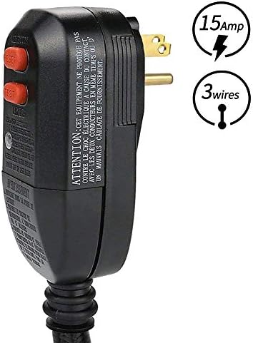 OAONAN GFCI Replacement Plug Assembly 3-Prongs with Ground Fault Circuit Interrupter Safety RCD Protection for Pool Pump,Power Pressure Washer,Air Conditioner,Hair Dryer and so on (15Amp 3-wires)