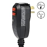 OAONAN GFCI Replacement Plug Assembly 3-Prongs with Ground Fault Circuit Interrupter Safety RCD Protection for Pool Pump,Power Pressure Washer,Air Conditioner,Hair Dryer and so on (15Amp 3-wires)
