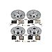 Power Stop KOE2792 Front and Rear Brake Kit- Stock Replacement Brake Rotors and Ceramic Brake Pads
