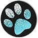 light Blue color Dog Paw Print on a Black Pattern PopSockets Adhesive PopGrip