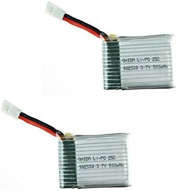 Qsmily 2Pcs 500mAh 3.7V Lipo Battery for Wltoys V931 F949 XK K123 Airplane Helicopter