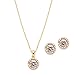 Mariell Bridal Wedding Necklace Set, Cubic Zirconia Pendant Necklace and Stud Earrings, Gold Jewelry Set