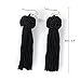 Knotted Tassel Earrings Long Tassel Fringe Earrings Yarn Tassel Earrings Black
