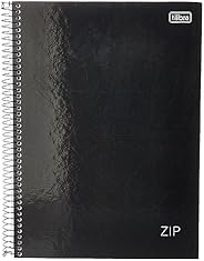 Caderno espiral capa dura universitário 1x1 80 folhas Zip Preto - Tilibra