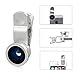 Phone Camera Lens, Lufei 3in1 Universal 180° Fisheye Lens + Wide Angle + Macro Lens Clip on Cell Phone Lens Kits Compatible with iPhone,iPad,Most Android Phones and Smart phones.