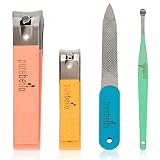 4 Piece Nail Clippers Set | Salon Quality Results In The Comfort Of Your Own Home With Travel Case By Purebello