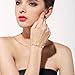 SHINCO Bella Lotus 8 Pcs Simulate Pearl Beads 18k Rose Gold Plated Two Layer Chain Bracelets Women Fashion Jewelry, Gifts for Birthday, Valentine's Day, Anniversary