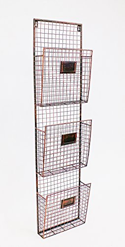 3 Pocket Wall File Holder Finish: Copper