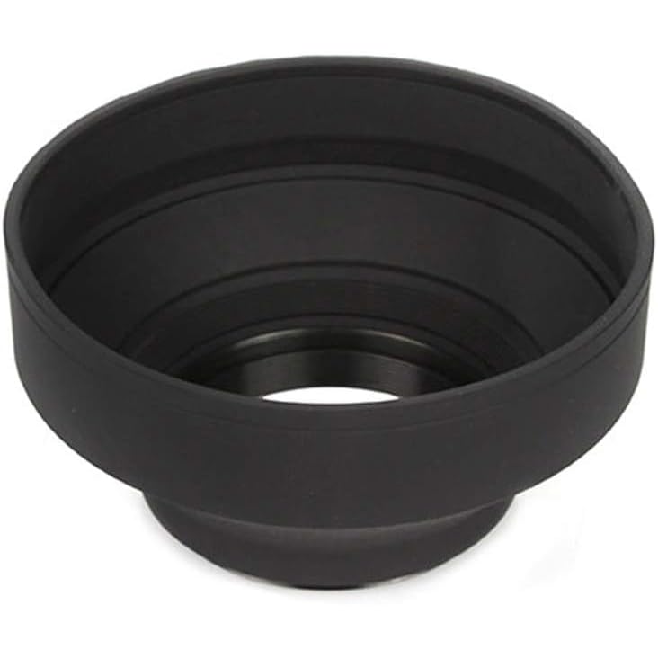 3 in 1 Rubber Foldable 3 Stage Lens Hood for Lens 49 52 55 58 62 67 72 77 mm Compatible with Canon Compatible with Nikon