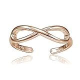 Rose Gold Flashed Sterling Silver Figure 8 Infinity Toe Ring