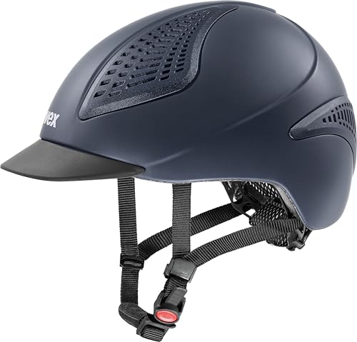 uvex Exxential III Reithelm – Sicherheit & Komfort – Leichtes Inmould-Design – Ponytail Cut – Blue mat XXS-S