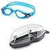 Aqua Sphere Kaiman Swim Goggle (Small, Clear Lens/Blue Frame)