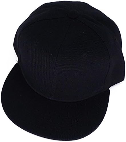 Katherine Plain Snapback Hats Hip-Hop Adjustable Bboy Baseball Cap Black