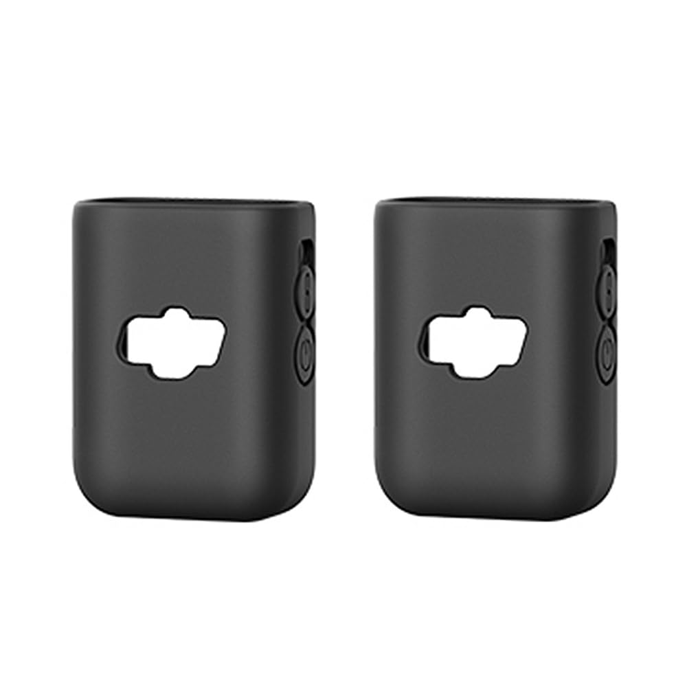 EUGOOCX (2 Pack) Silicone Protective Case for DJI Mic 2, Soft Protector Cover Shell for DJI MIC2 Wireless Microphone Accessories,Black