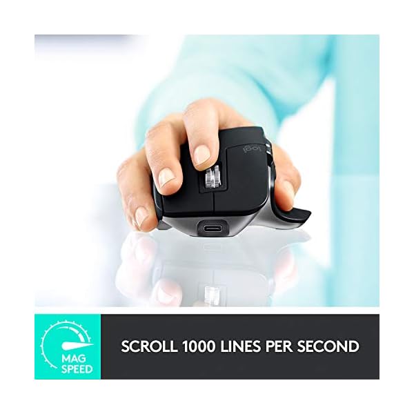 Logitech-MX-Master-3--Advanced-Wireless-Mouse-for-Mac-Ultrafast-Scrolling-Ergonomic-Design-4000-DPI-Customisation-Energy-Saving-USB-C-Bluetooth-Apple-MacBook-iPad-Compatible-Grey Logitech MX Master 3 for Mac