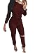 Fixmatti Women's Casual Long Sleeve Ripped Sport Jumpsuits Romper Ruby XL