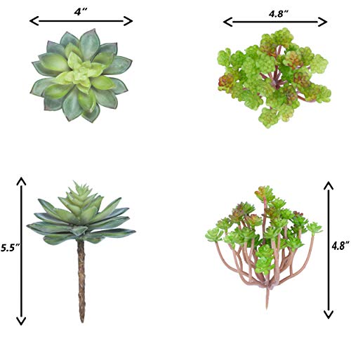 Bioexcel Fake Succulent Plants - Pack of 11 Artificial Succulents - Without Pots Faux Succulents for Indoor and Outdoor Home Decor