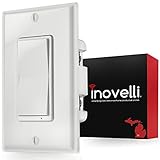 Z-Wave Switch (On/Off) + Built-In Z-Wave Repeater (zwave plus) | In-Wall Light Switch (Paddle) works with Samsung SmartThings & Wink Hub | Easy 3 & 4-Way Solution (No Add-On Needed) | Inovelli