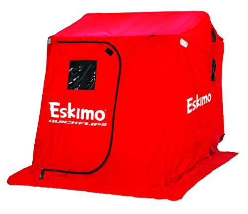 Eskimo QuickFlip 2 Ice Shelter with Versa Top Mounted Chairs