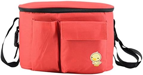Jitong Printed Stroller Organisers Pram Bag for Mom Large Capacity Crossbody Baby Pushchair Storage Bags (Red #1, 30 * 15 * 19.5cm)