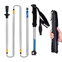 Naturehike 5-Subsection Collapsible Aluminum Trekking Pole, Foldable Lightweight Strong with Quick Lock Shock-Absorbent and Carry Sack - 4 Seasons Outdoor Climbing Camping Hiking, Walking Sticks