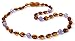 Baltic Amber Teething Necklace Made with Amethyst Beads - Size 12.6 inches (32 cm) - Polished Cognac Amber Beads - BoutiqueAmber (12.6 inches, Cognac Bean/Amethyst)