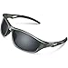 TOREGE Polarized Sports Sunglasses for Men Women for Cycling Running Fishing Golf TR90 Unbreakable Frame TR010-1 (Transparent Gray&Black Tips&Grey Lens)