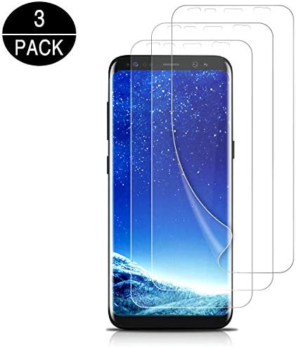 QINYUN S8 Screen Protector (3 PACK) Liquid Skin Full Coverage/Bubble-Free/HD Clear/Flexible Screen Protector for Samsung Galaxy S8