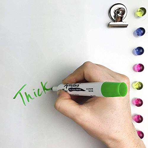 Dry Erase Markers (12 Pack of Assorted Colors) Thick Barrel Design