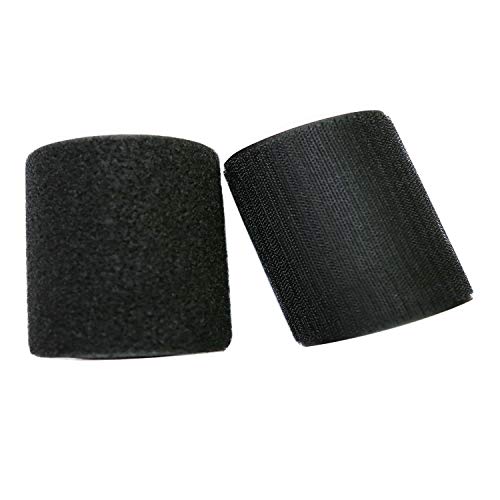 Vkey 3" Width 3 Yards Sew-On Hook and Loop Fastener Tape Nylon Strips Fabric Non-Adhesive Back Black(8cm x 3M)