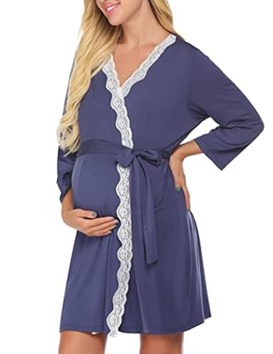 Ekouaer Maternity Nursing Robes for Hospital Pregnancy Delivery