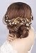 Kercisbeauty Wedding Crystal Headband for Bride Hair Vine Wreath Bridal Headpiece Prom Hair Accessories (Gold)