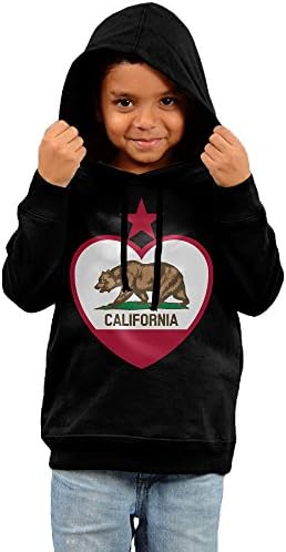 California Heart Bear Child 100% Cotton Sweatshirt Hoodie 3 Toddler Black