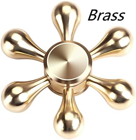 Phevos EDC spinner fidget toys,Ultra Durable High Speed fidget spinners Stress Reducer, for Autism Adult Children ,Rotate for 3-5 minutes (6 arms brass)