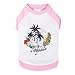 Blueberry Pet Chill Summer California Cotton Dog Shirt in Pink, Back Length 16