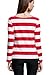 OUGES Tops,T-Shirt for Womens,Long Sleeve,Striped Pattern,Red White Stripe,Large