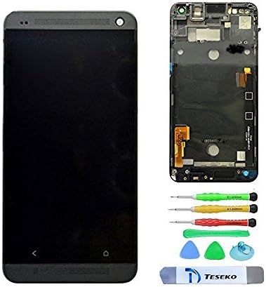 Teseko New Assembly full LCD Display + Touch Screen Digitizer With Frame For HTC One M8 With Free DIY Tools---Black