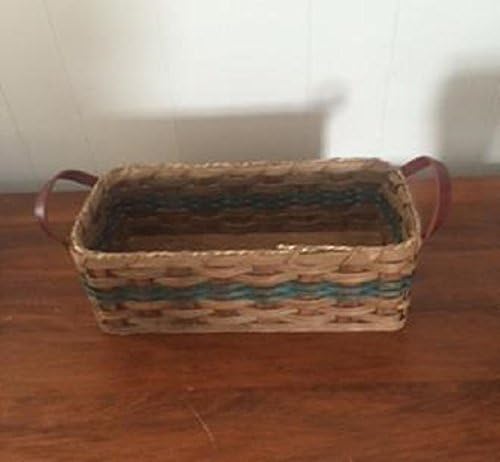 Amish Handmade Bread Basket with leather handles