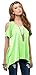 Women's Vogue Shoulder Off Wide Hem Design Top Shirt (L, Candy Green)