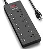 Power Strip, HITRENDS Surge Protector with 6 AC Outlets & 6 USB Charging Ports, 6 Feet Heavy Duty Extension Cord, 1625W…