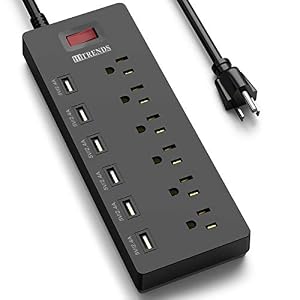 Power Strip, HITRENDS Surge Protector with 6 AC Outlets & 6 USB Charging Ports, 6 Feet Heavy Duty Extension Cord, 1625W…