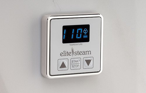 EliteSteam 10 KiloWatt Luxury Home Steam Shower System (Steam Shower Generator, Control, Steam Head, and Cable) (Brushed Nickel Inside Control)