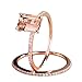 Goddesslili Square Cut Zircon Rings for Women Girlfriend Vintage Designed Thin Wedding Engagement Anniversary Rose Gold Simple Jewelry Gift Under 5 Dollars