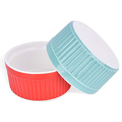 SZUAH Ramekins, Baking Ramekins, 8oz (4 INCH) for Souffle, Creme Brulee and Ice Cream(Set of 6, Assorted Colors) - Thumbnail 2
